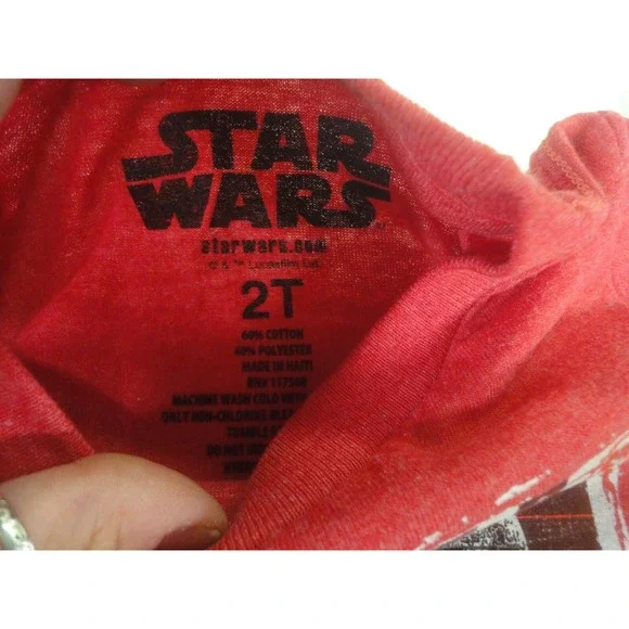 STAR WARS 2T red T-shirt top Wanted darth Vader Boba fett Emperor TK-42I NWT - Picture 2 of 4